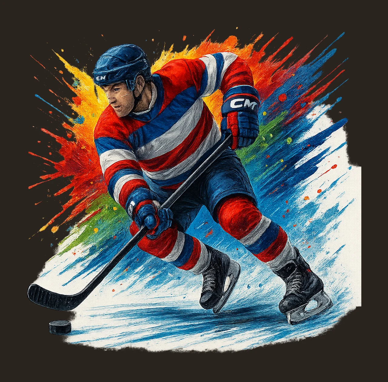 Hockey Player Sublimation Design Sport Athlete Artwork Shirt contrast preview thumbnail