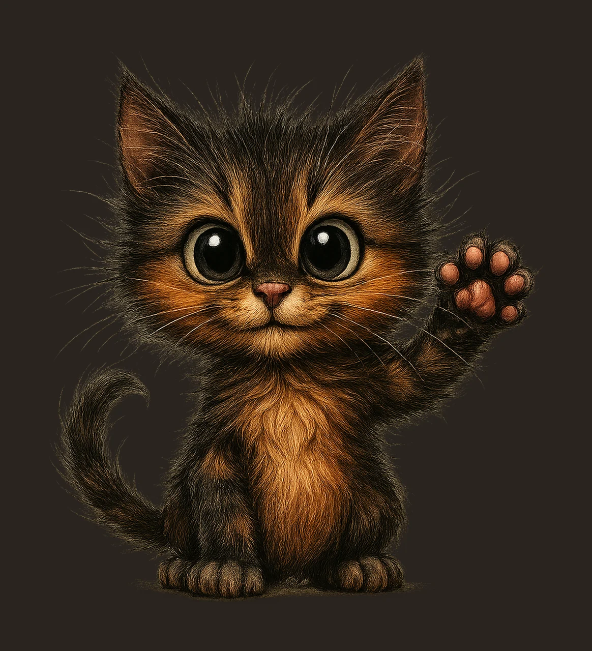 Funny Quirky Cat Artwork Watercolor Style Cute Cat contrast preview thumbnail