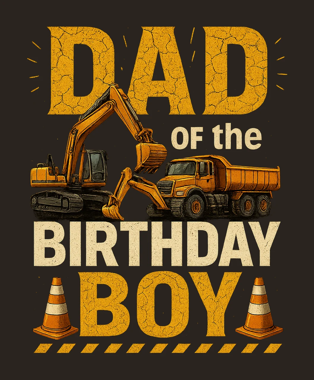 Dad of the Birthday Boy Construction Family Matching Design contrast preview thumbnail