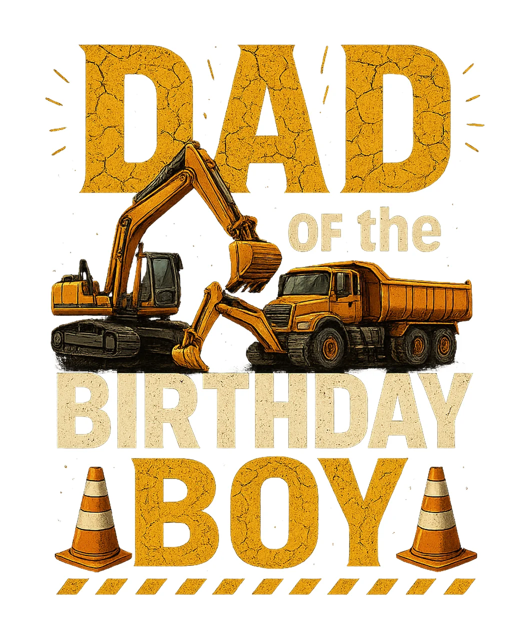 Dad of the Birthday Boy Construction Family Matching Design
