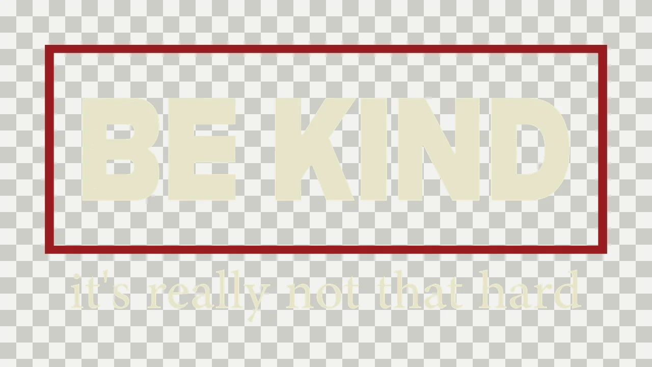 Sign With Rectangle Border And Kindness In Red transparency and detail preview thumbnail
