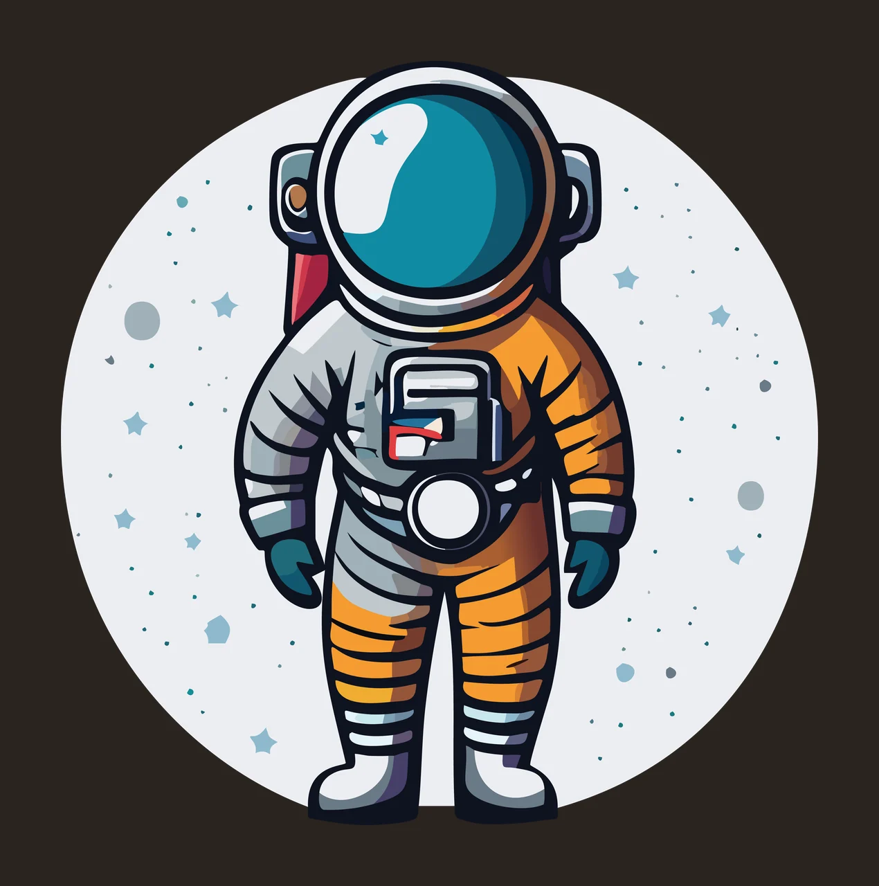 Solid Black Astronaut Silhouette Standing person spacesuit contrast preview thumbnail