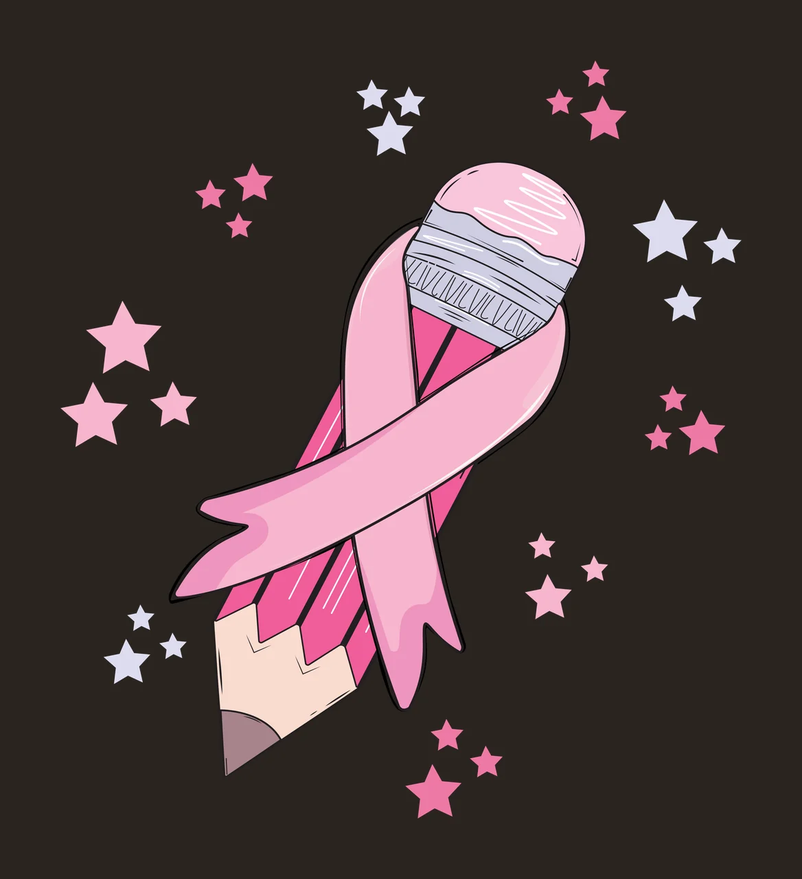Black Rocket Silhouette With Surrounding Stars display white contrast preview thumbnail