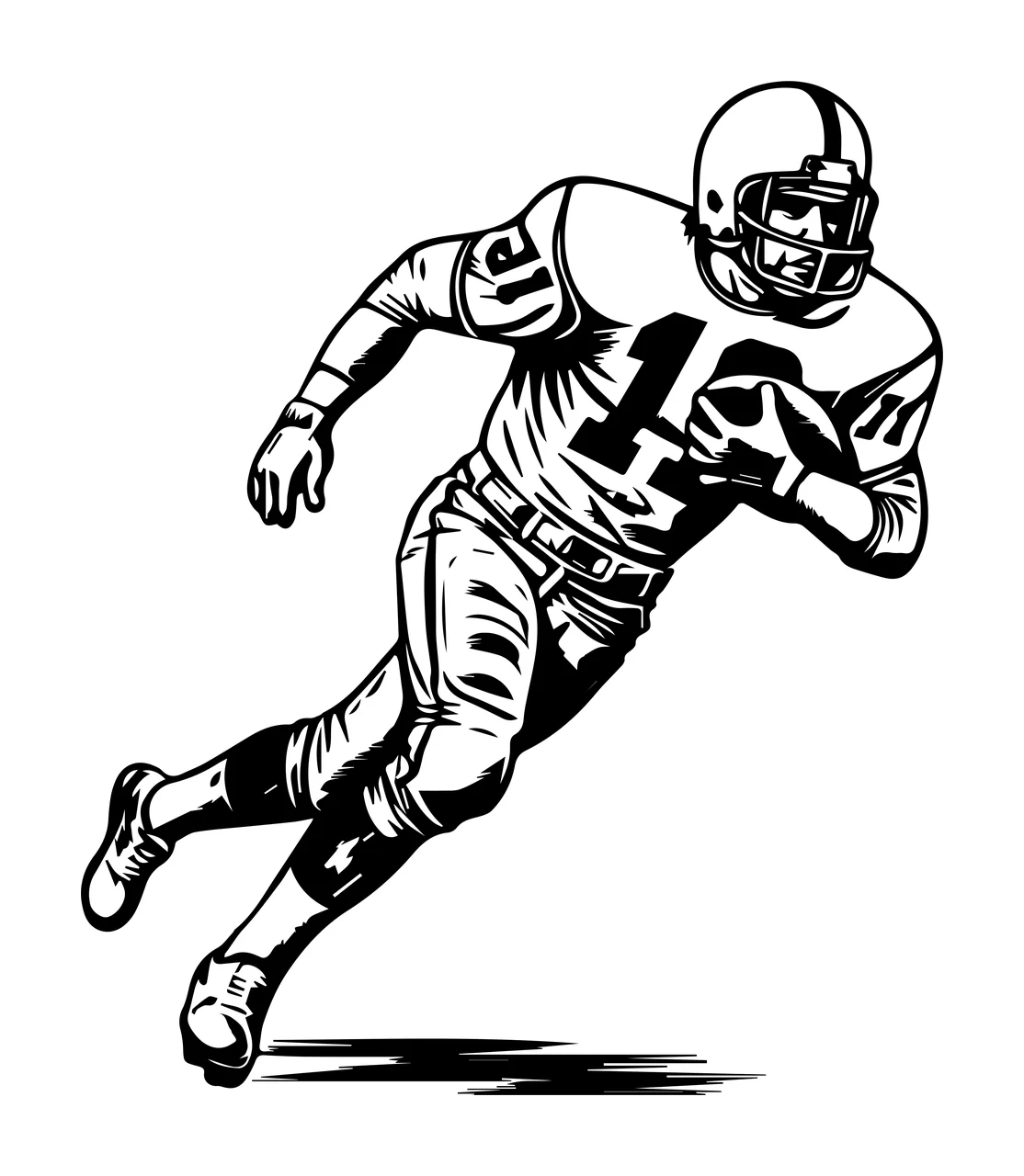 Football Player American Running Silhouette athlete helmet