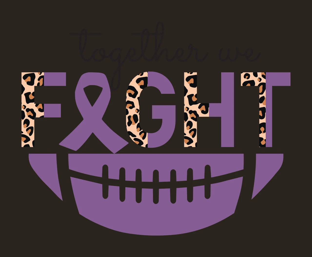 Together We Fight Football Thematic Design element ribbon black contrast preview thumbnail