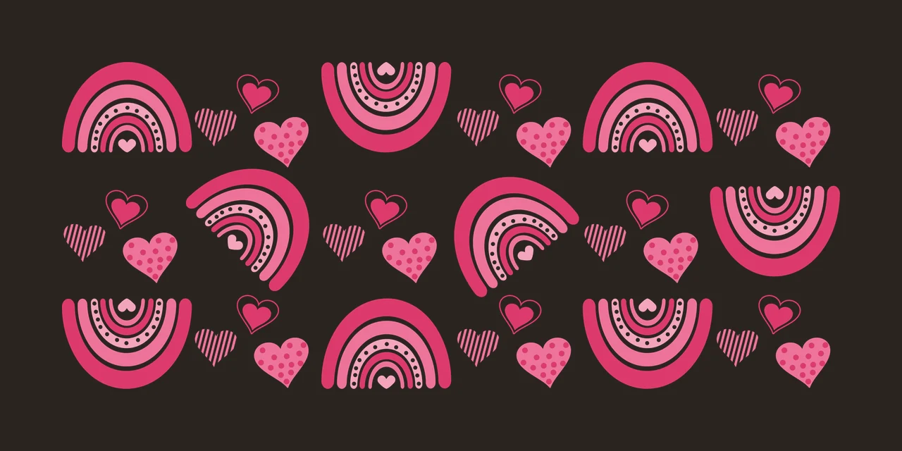 Can Glass Wrap Rainbows And Hearts Pattern Graphic rainbow contrast preview thumbnail