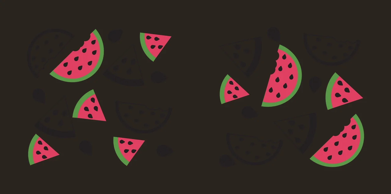 Can Glass Wrap Watermelon Slices And Seeds Pattern scattered contrast preview thumbnail