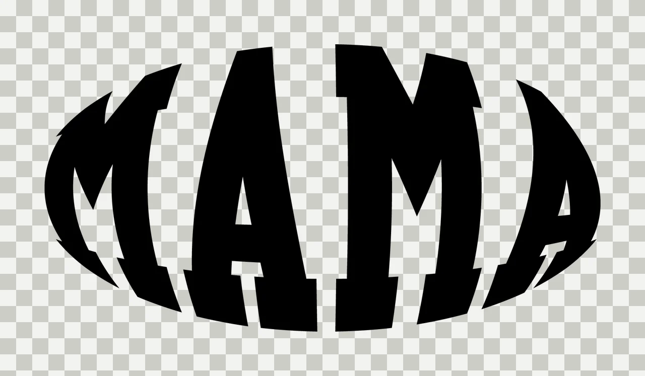 Mama Text Inside Oval Border transparency and detail preview thumbnail