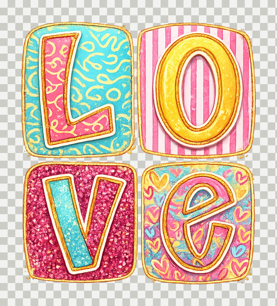 Valentines love coquette preppy day design girly faux transparency and detail preview thumbnail