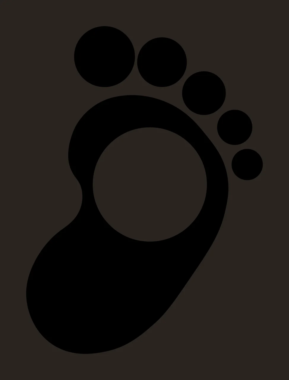 Black Footprint Icon With Hole circle flat white track minimalist contrast preview thumbnail