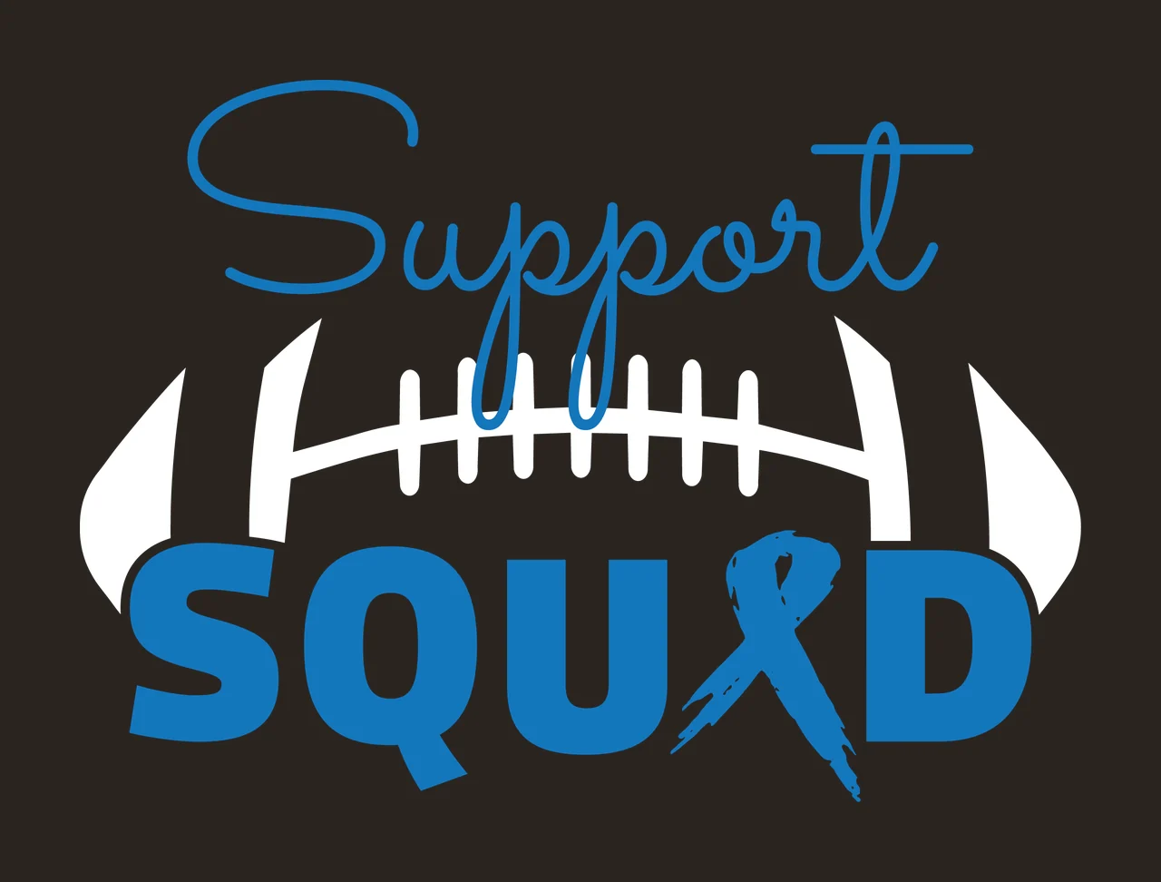 Support Squad American Football Ribbon Graphic silhouette black contrast preview thumbnail
