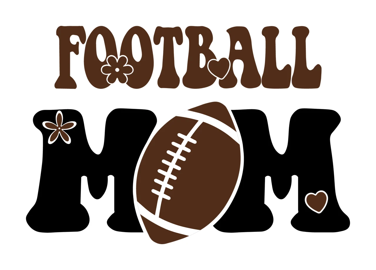 Football Mom Brown And Black Text