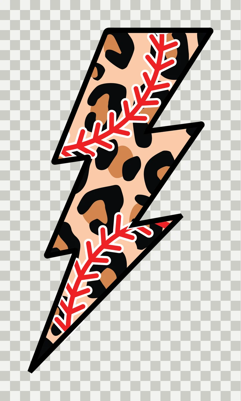 Bolt Lightning With Animal Print Pattern spot black white shape transparency and detail preview thumbnail