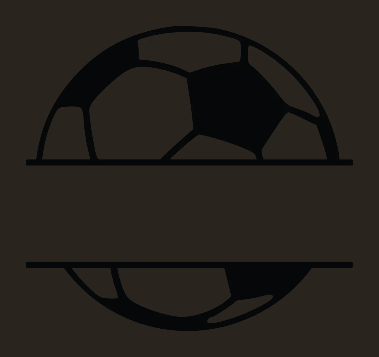 Soccer Ball Graphic With Wide Horizontal Space divided lines contrast preview thumbnail