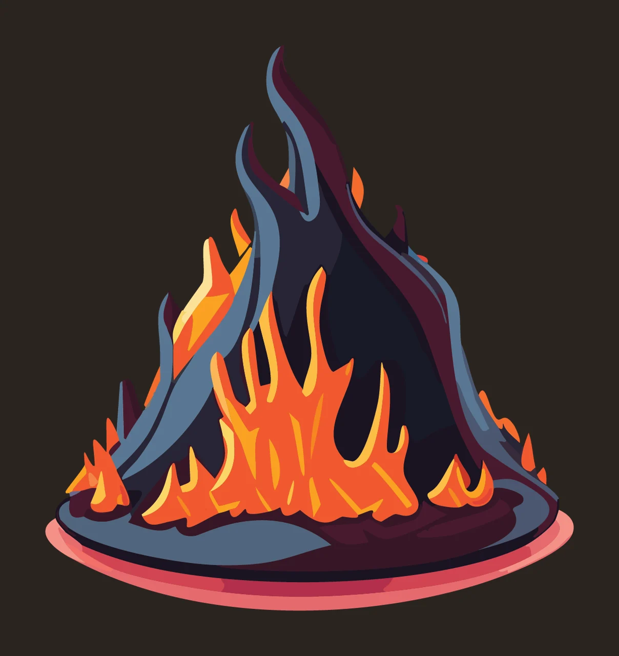 Black Campfire Flame Silhouette Graphic fire burning flames contrast preview thumbnail