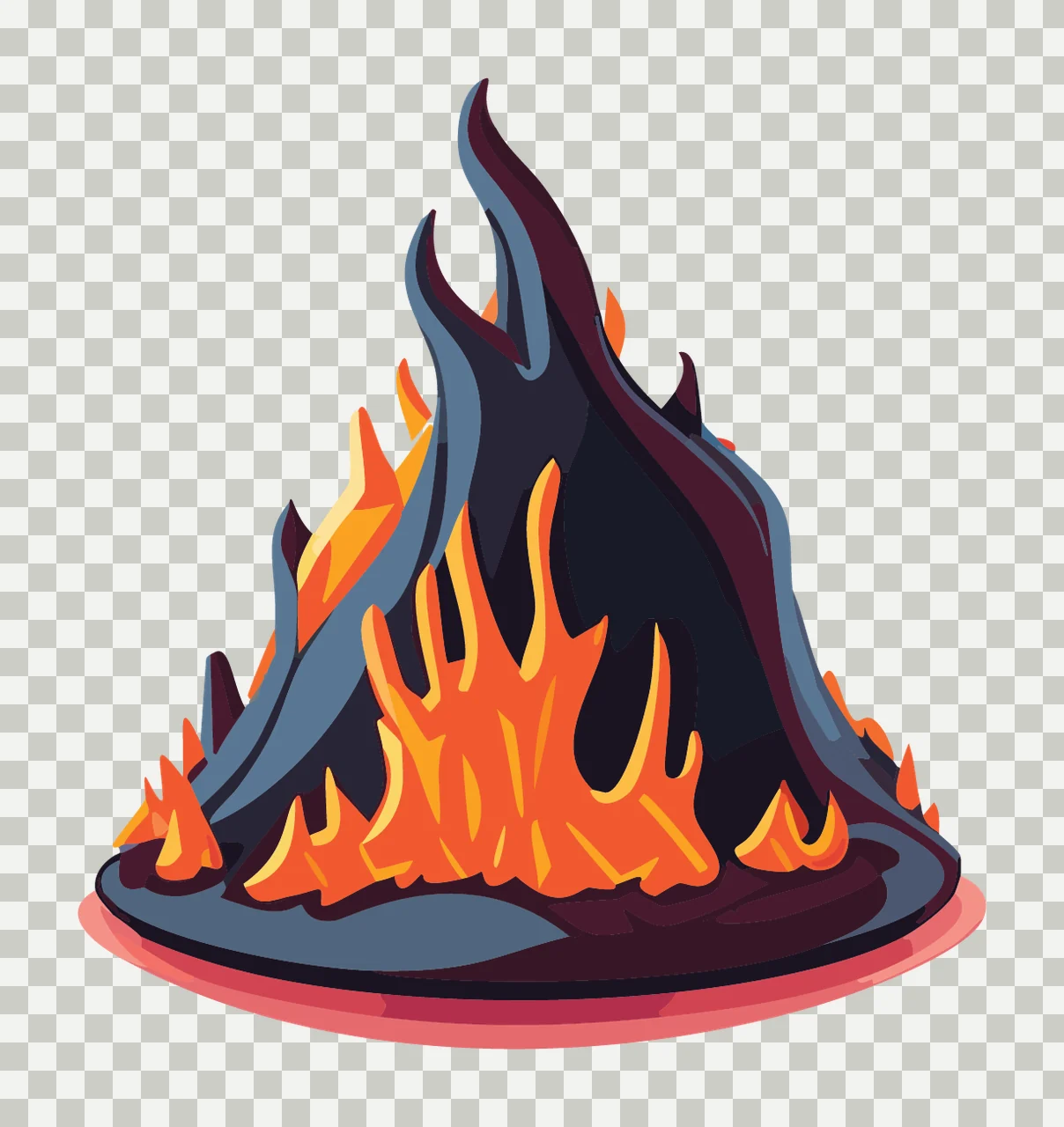 Black Campfire Flame Silhouette Graphic fire burning flames transparency and detail preview thumbnail