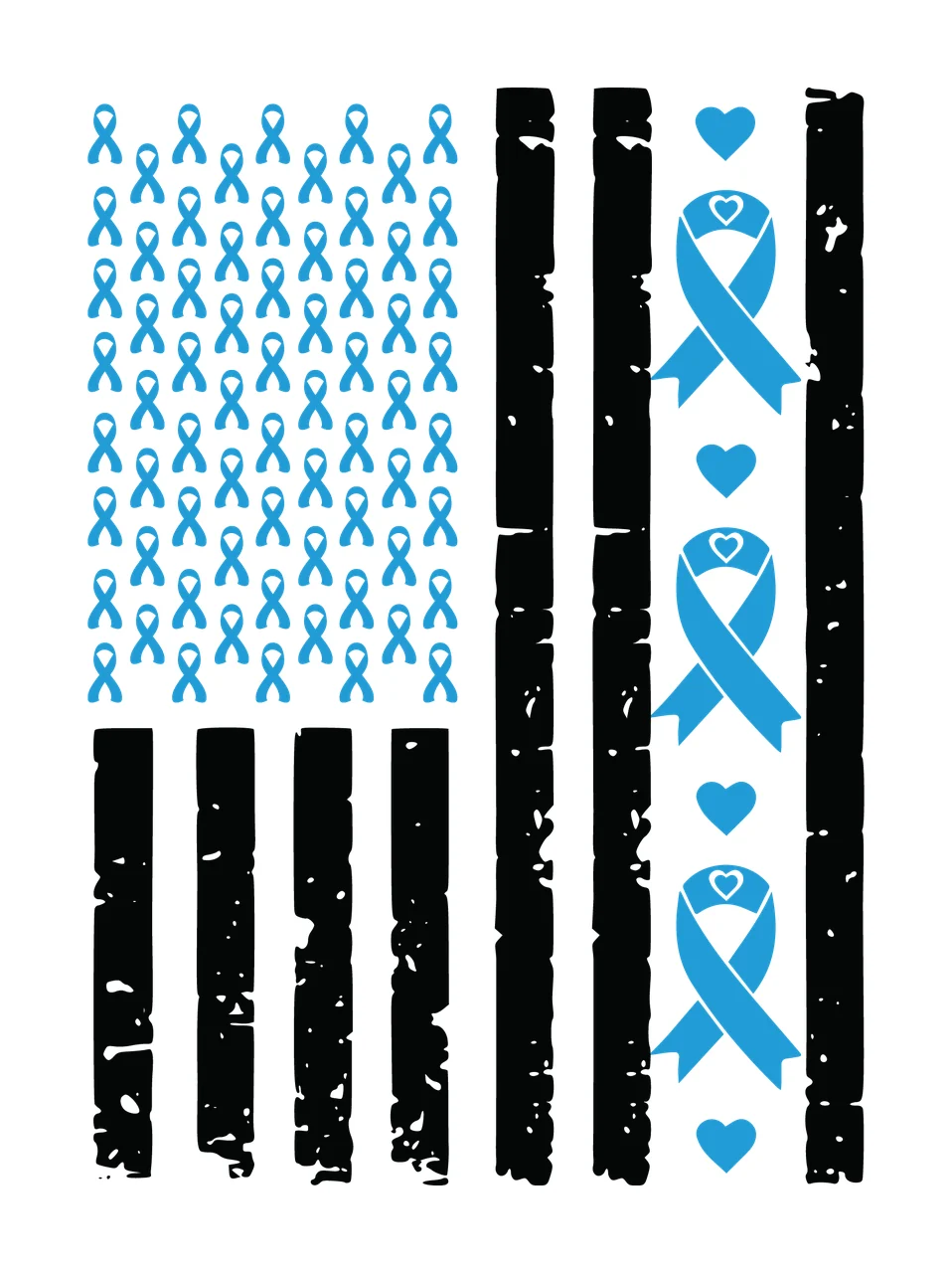 Ribbon Distressed Flag With Awareness Ribbons Pattern design