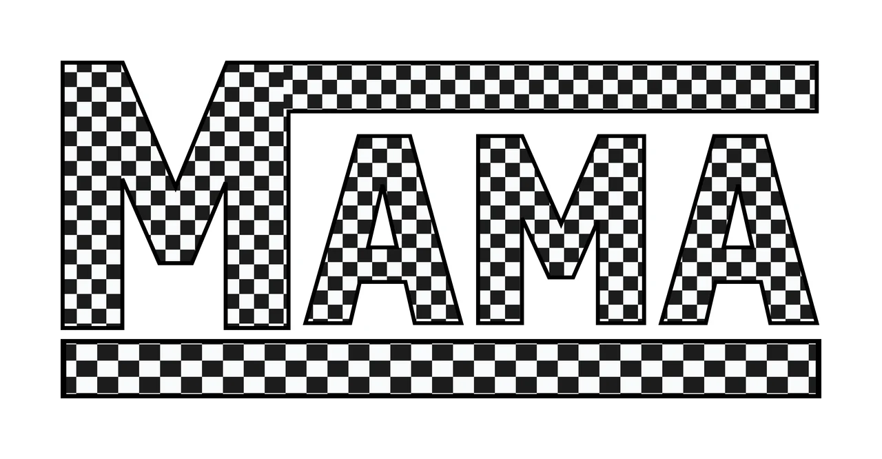 Mama Grid Text Design displaying lines typographic black white