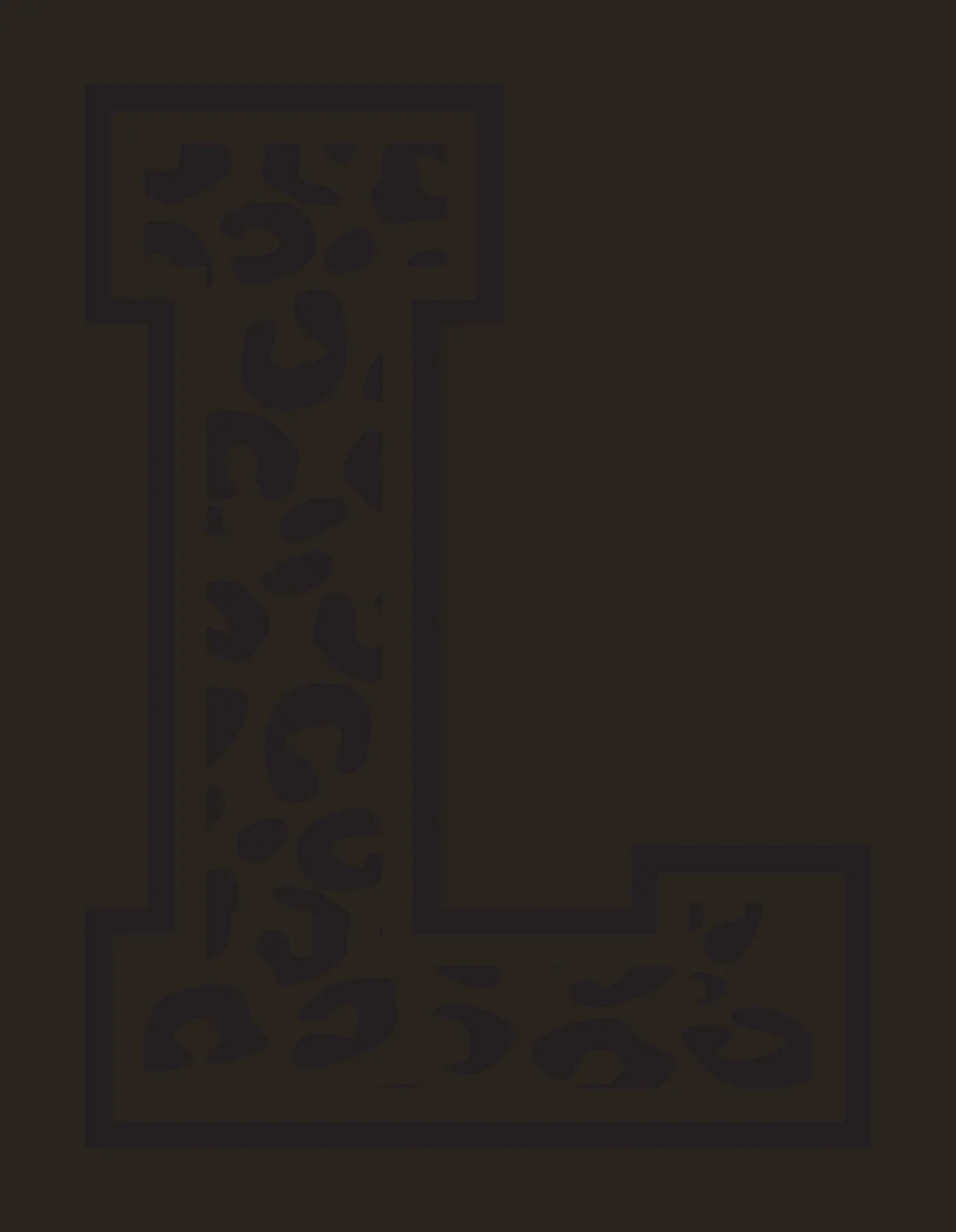 Black Varsity Half Font Leopard Character 02 print animal cheetah contrast preview thumbnail