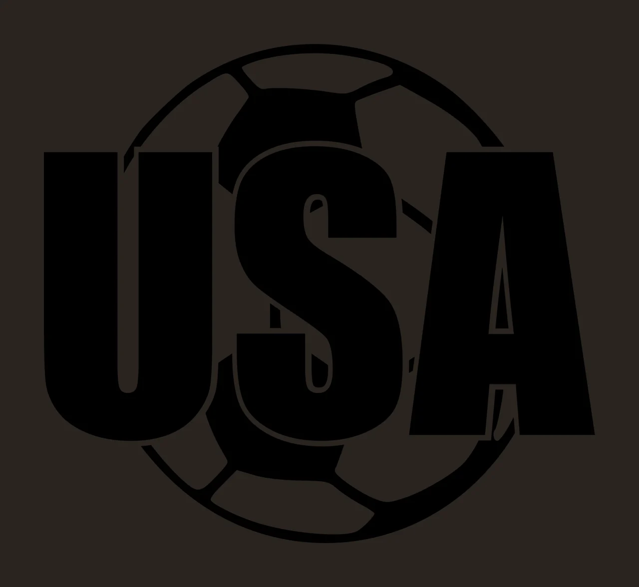 USA USA soccer Design with USA text, soccer ball and football pattern in black and white contrast preview thumbnail