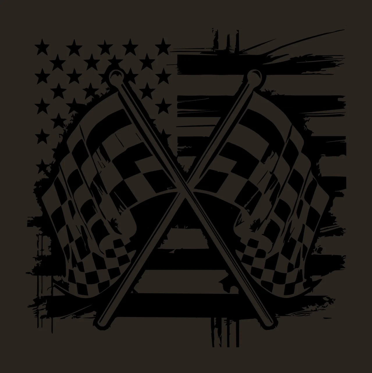 Flag Crossed Checkered Flags With Background crossing star contrast preview thumbnail