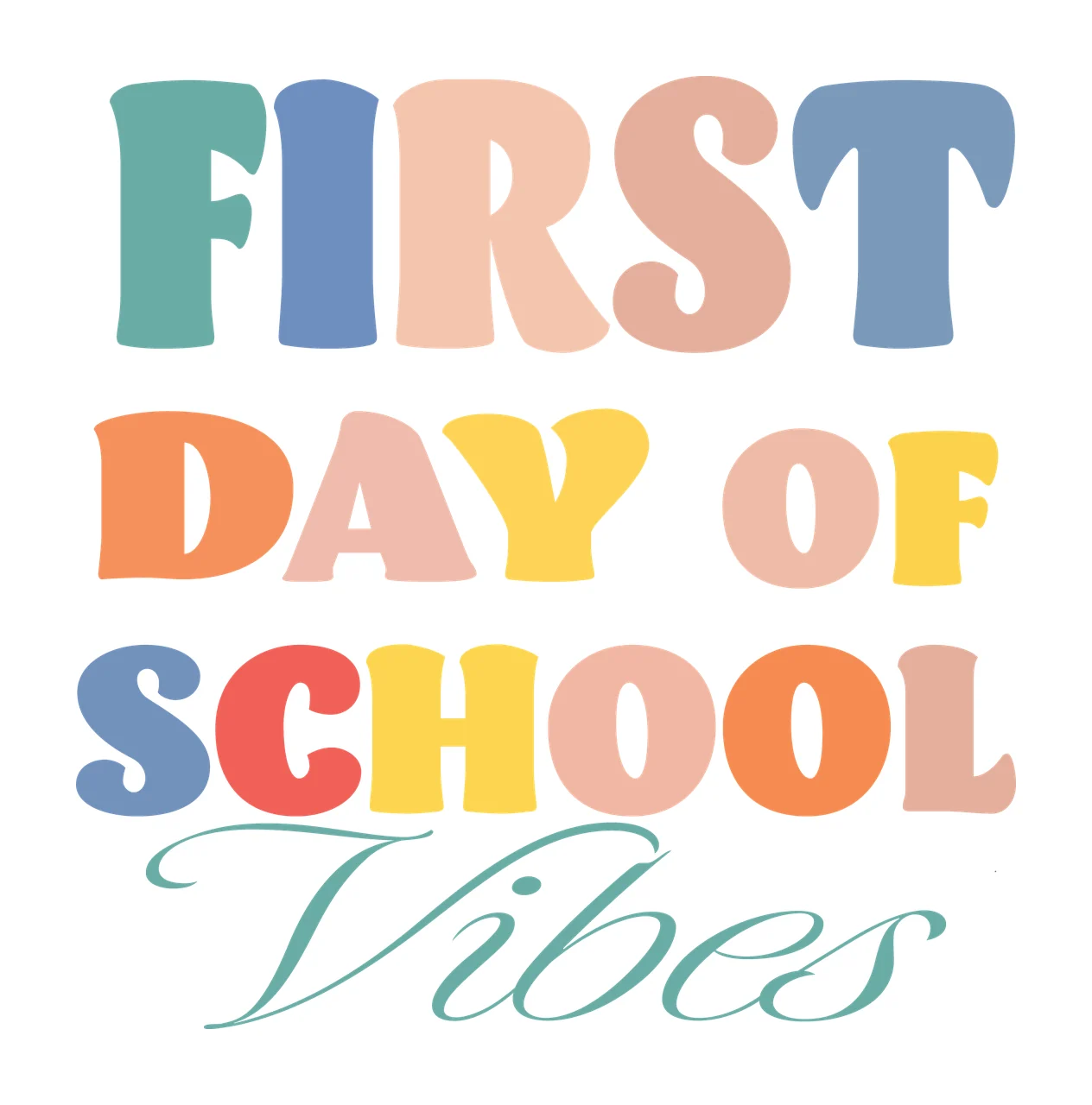 Retro Writing With Typography And Colorful In Teal