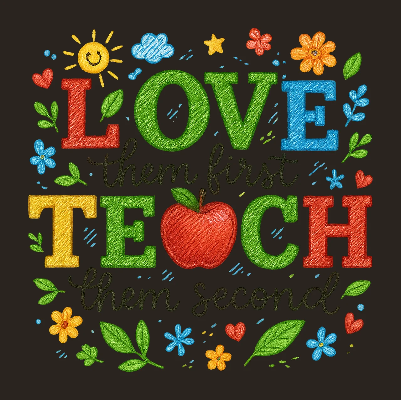 Love Them First Teacher Them Second Autism Teacher Design contrast preview thumbnail