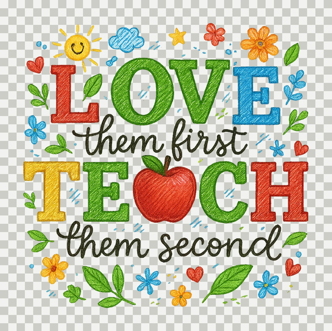 Love Them First Teacher Them Second Autism Teacher Design transparency and detail preview thumbnail