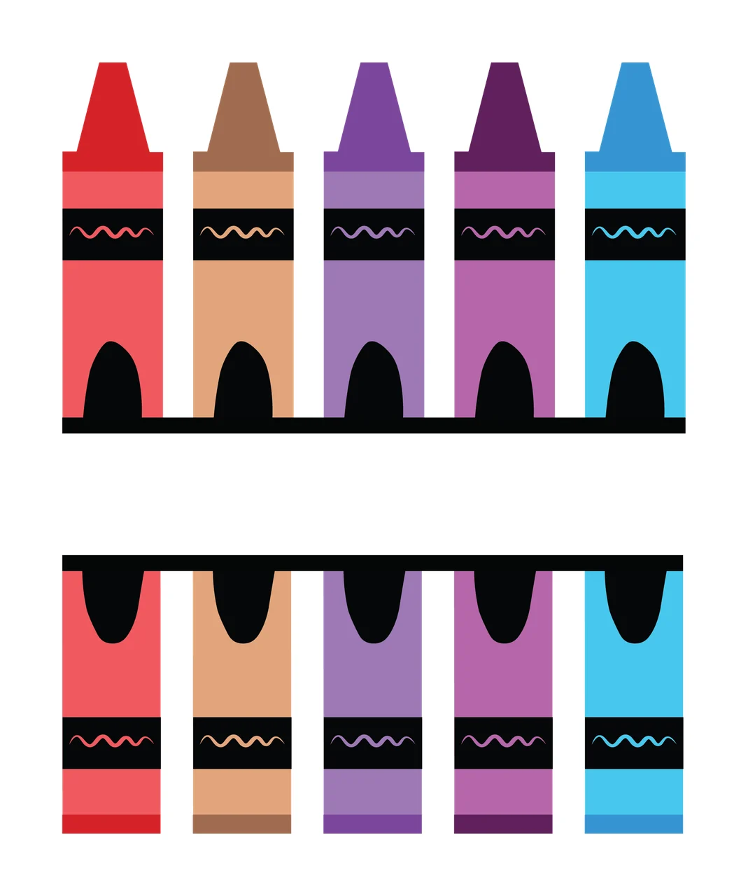 Wax Crayons Standing With Crayon And Stationary colourful