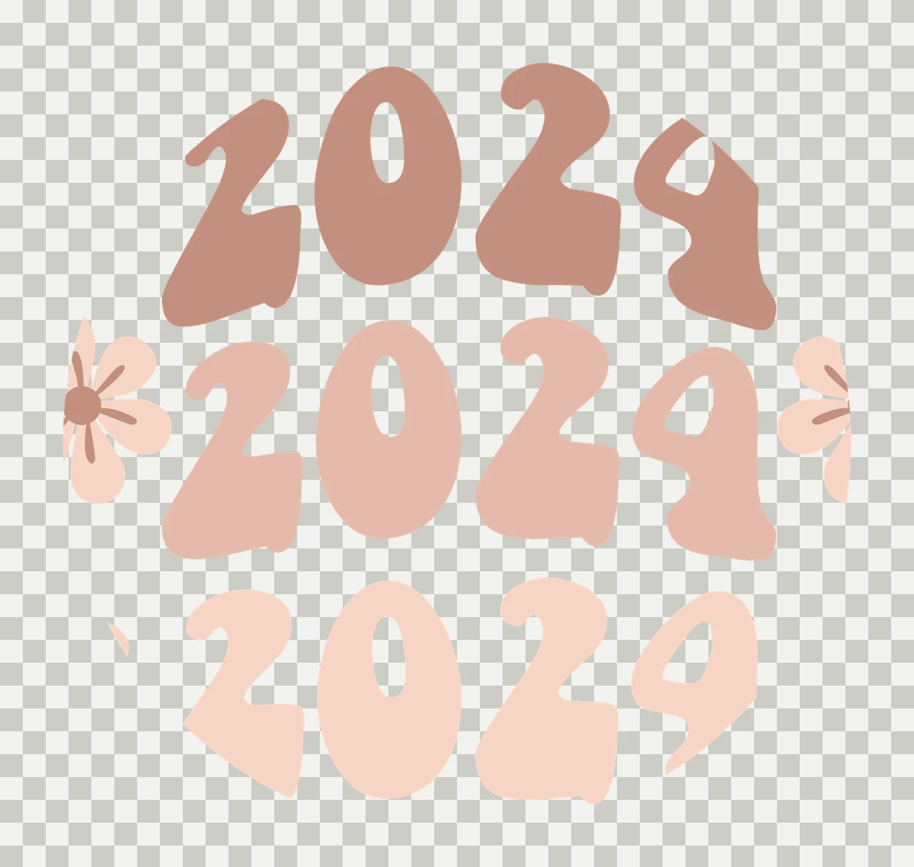 Keychain 2024 2029 2029 Graphic Round Motif numbers flowers transparency and detail preview thumbnail