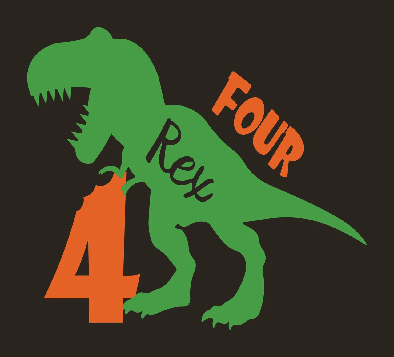 Birthday Dinosaur Graphic standing number minimalist silhouette contrast preview thumbnail