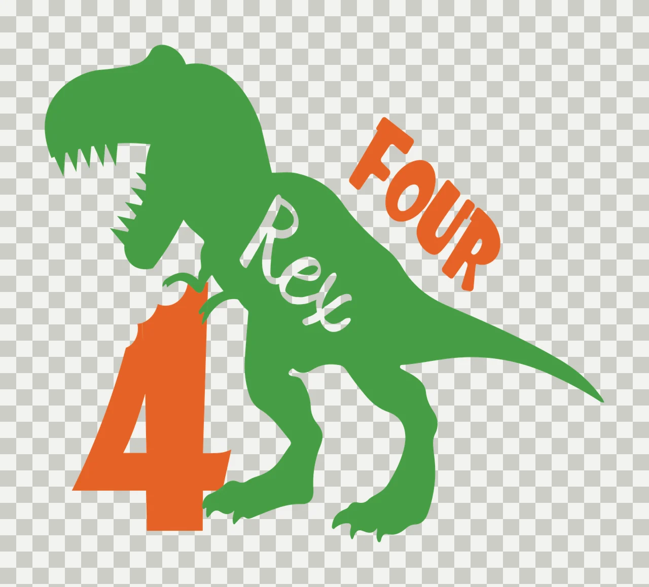 Birthday Dinosaur Graphic standing number minimalist silhouette transparency and detail preview thumbnail