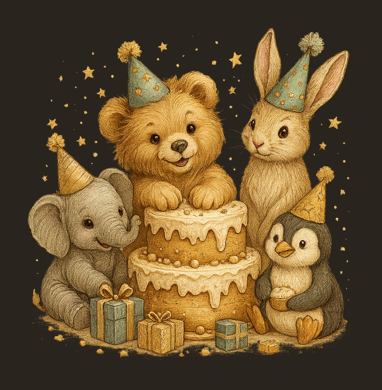 Jungle Birthday Animals Safari Party Artwork Kids contrast preview thumbnail