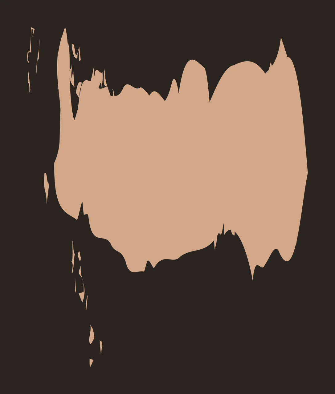 Keychain Black Brush Stroke With Uneven Edges paint texture contrast preview thumbnail