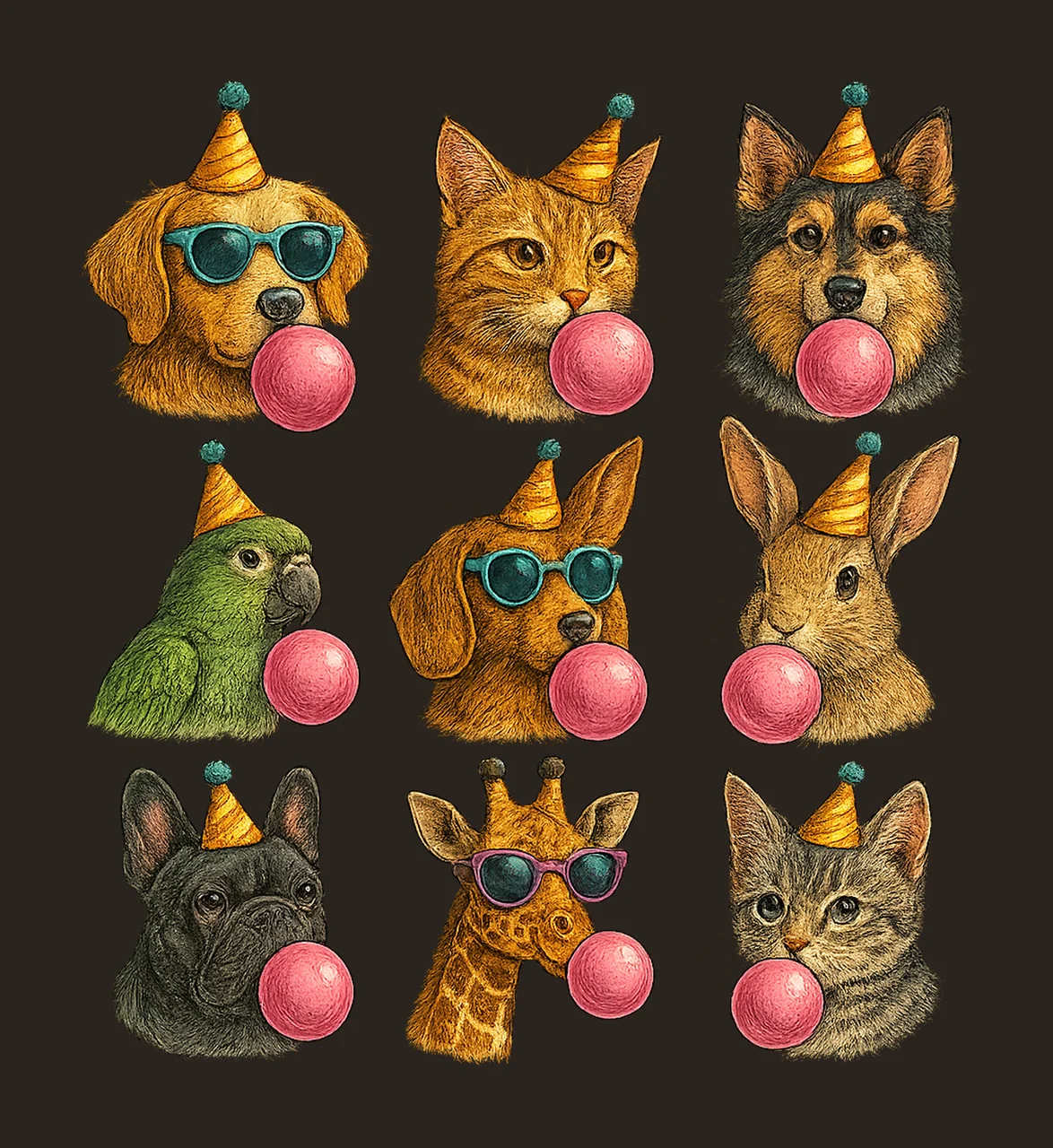 Party Animal Birthday Shirt Animal Theme Party Design Jungle contrast preview thumbnail