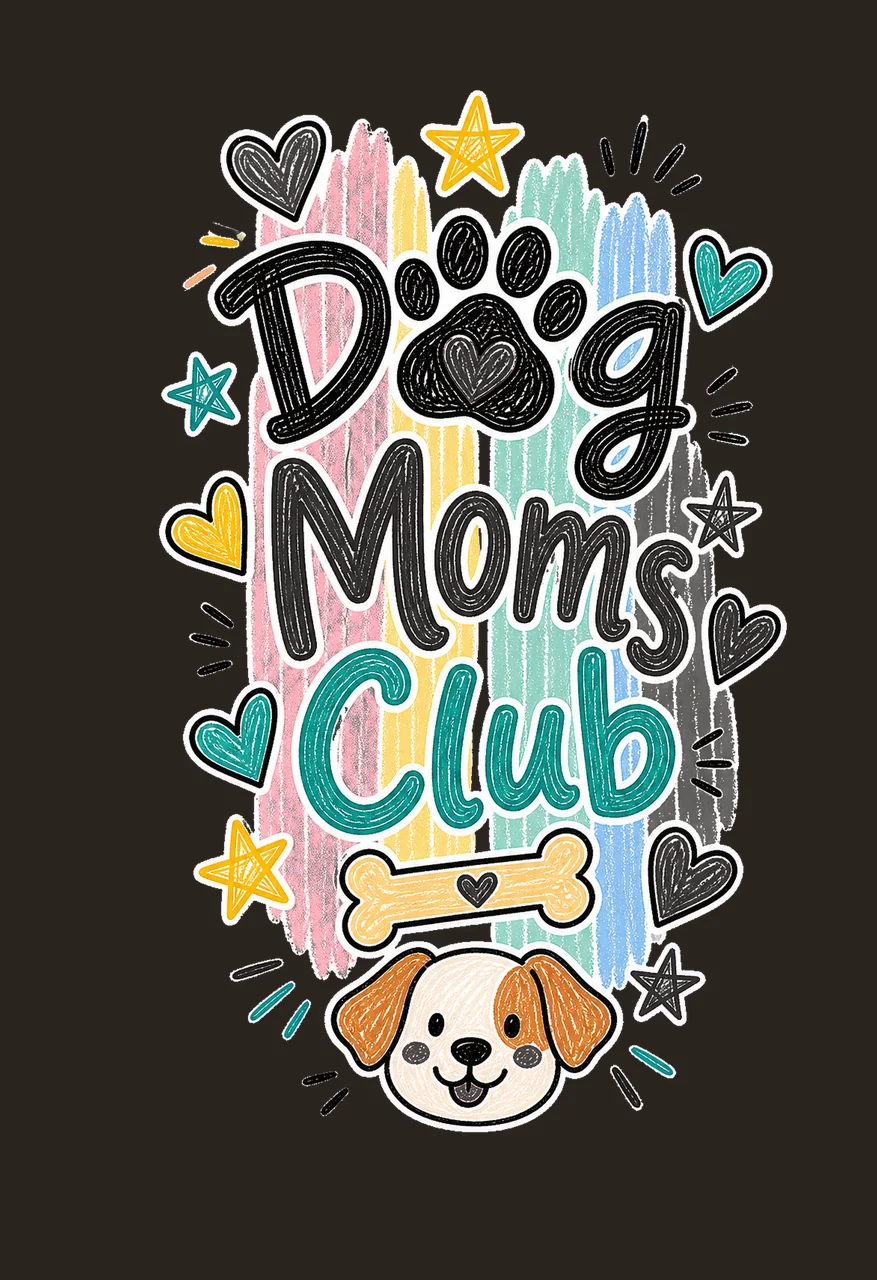 Dog Moms Club Doodle sublimation instant shirt Variation B contrast preview thumbnail