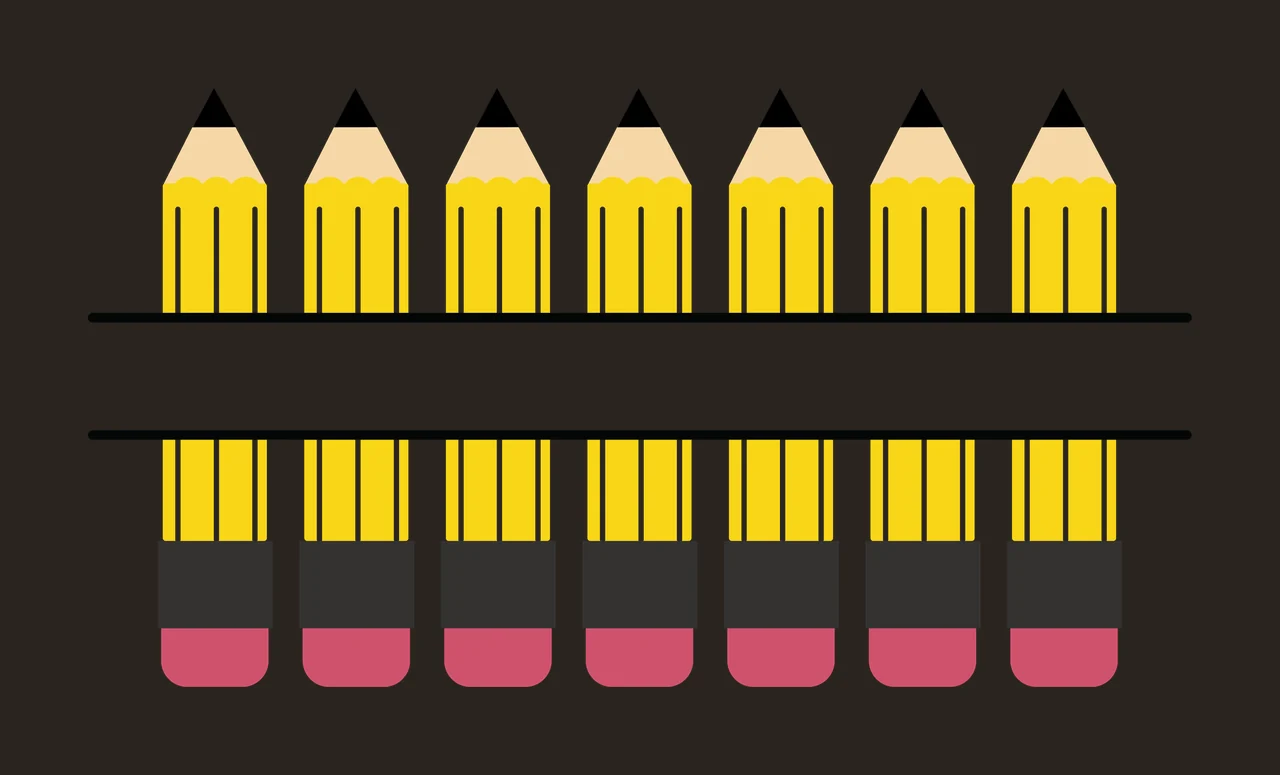 Pencils Arranged In Parallel With Lines And Pencil contrast preview thumbnail