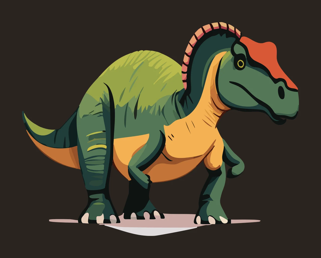 Dinosaur Silhouette Standing On Ground tail head legs black contrast preview thumbnail