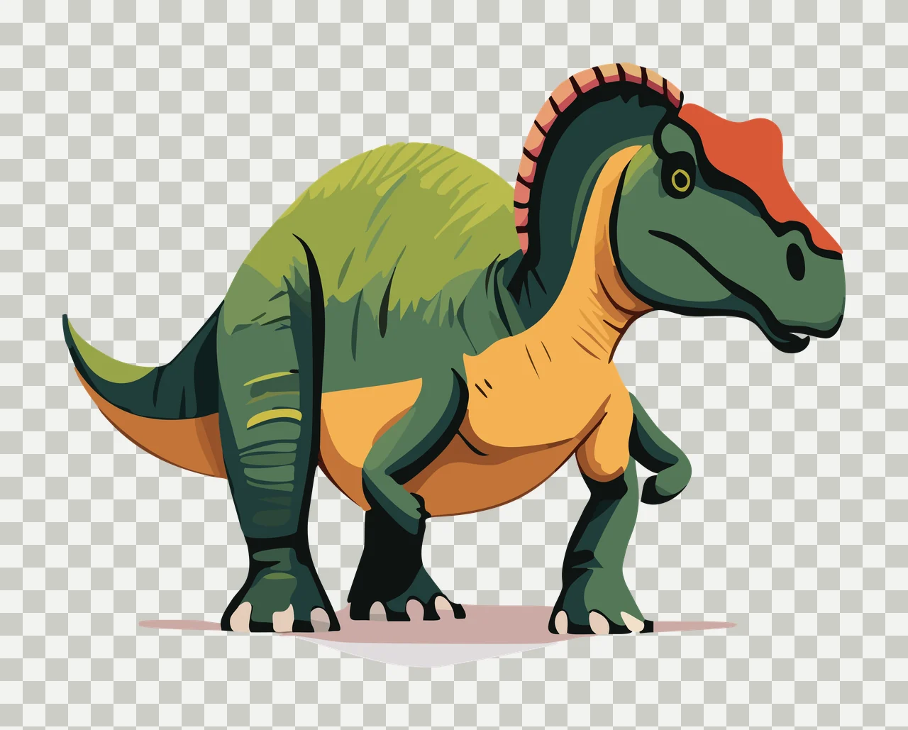 Dinosaur Silhouette Standing On Ground tail head legs black transparency and detail preview thumbnail