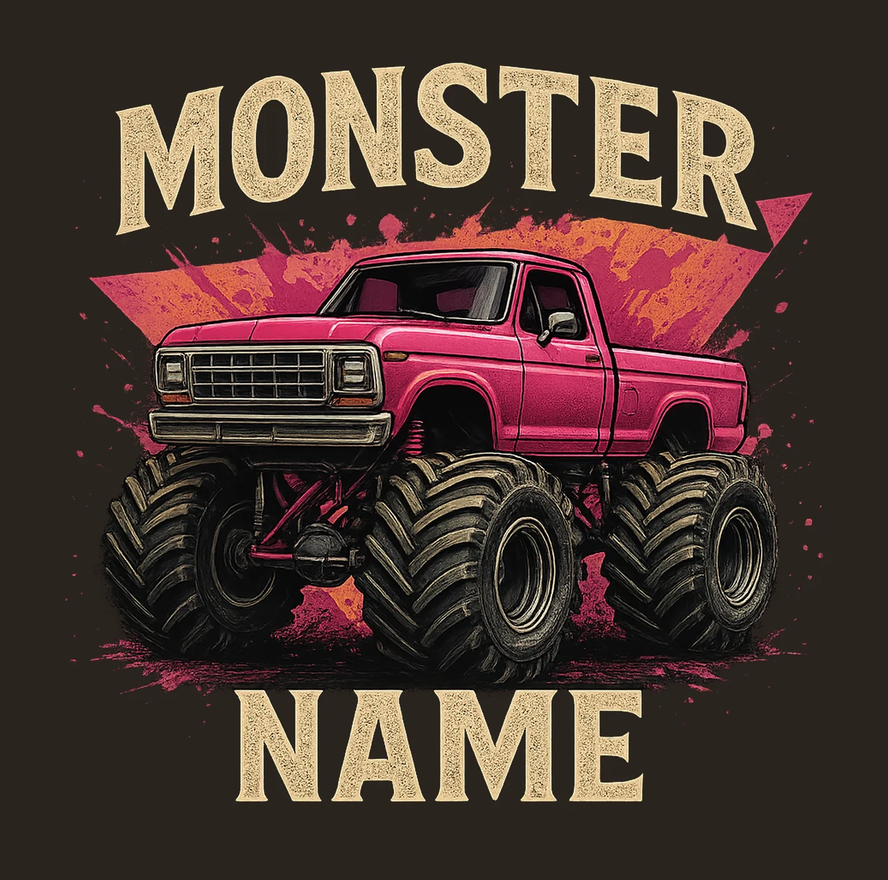 Monster Nana Sublimation Design Proud Grandma Pink Truck contrast preview thumbnail