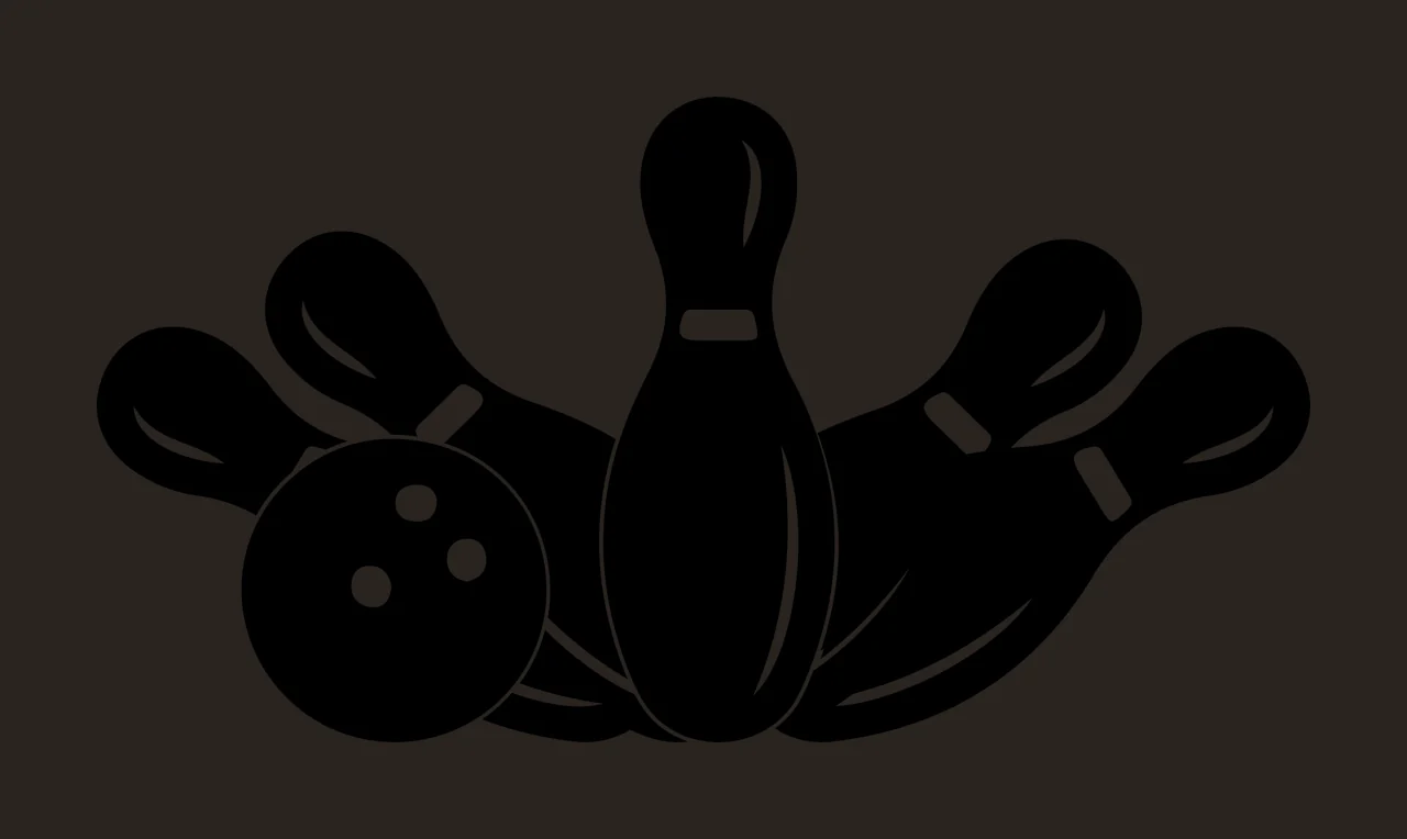 Bowling Equipment With Ball And Five Pins contrast preview thumbnail