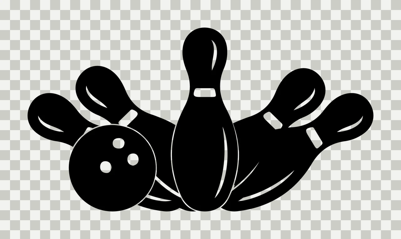 Bowling Equipment With Ball And Five Pins transparency and detail preview thumbnail