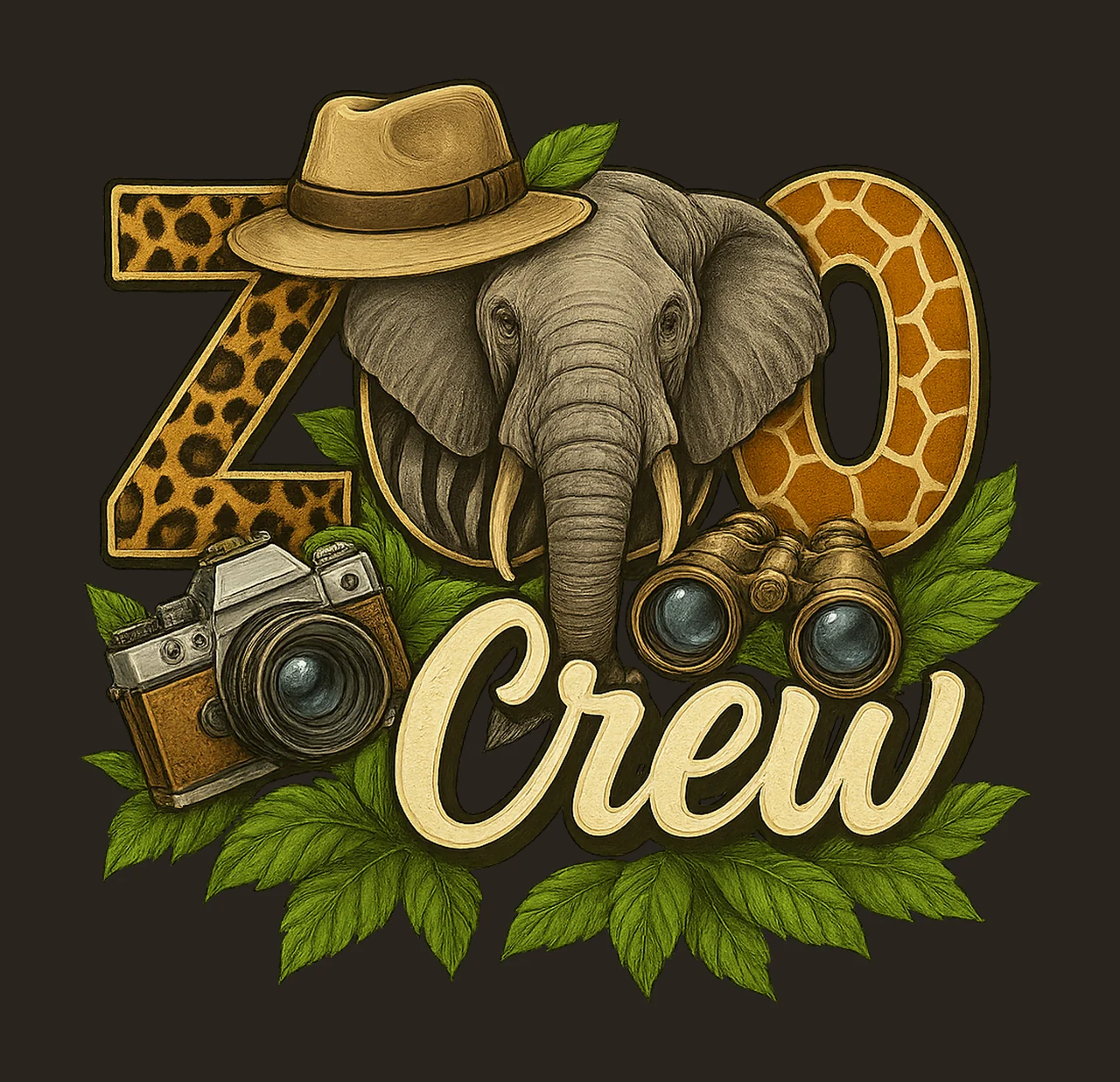 Zoo Crew Safari Animal Print Sublimation Design Zoo Keeper contrast preview thumbnail