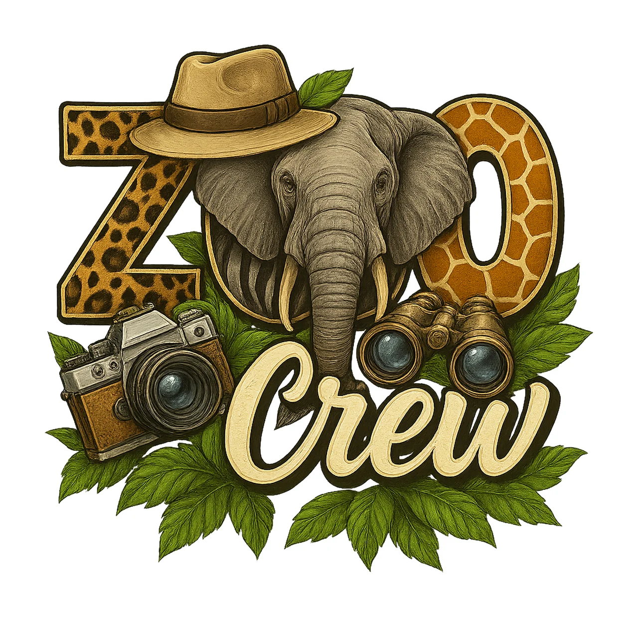 Zoo Crew Safari Animal Print Sublimation Design Zoo Keeper