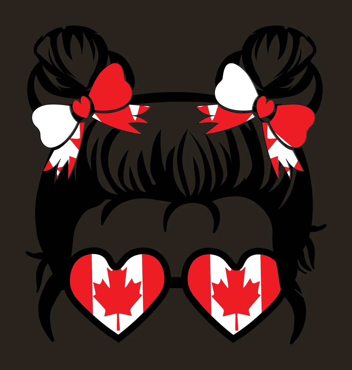 Hair Bun Silhouette With Heart Sunglasses Head buns Wearing contrast preview thumbnail
