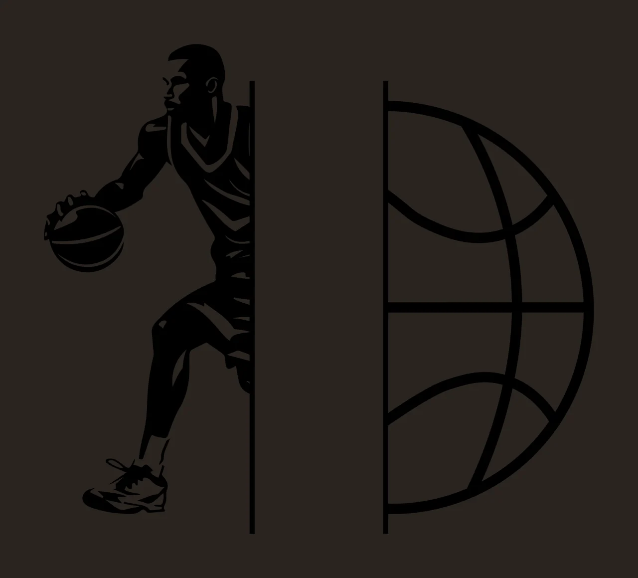 Ball Basketball Player And Split Design Dribbling human figure contrast preview thumbnail