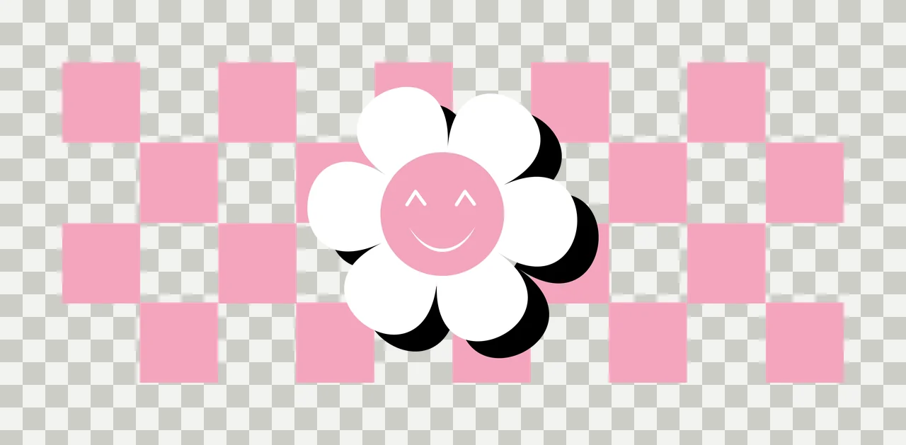 Can Glass Wrap Flower Over Black And White centered checkered pattern transparency and detail preview thumbnail