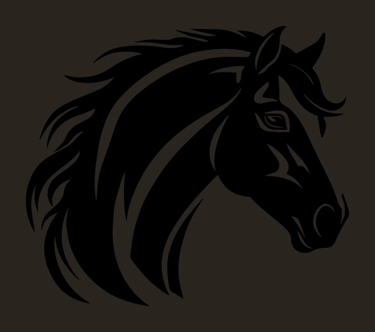 Horse Head Profile View With And Animal contrast preview thumbnail