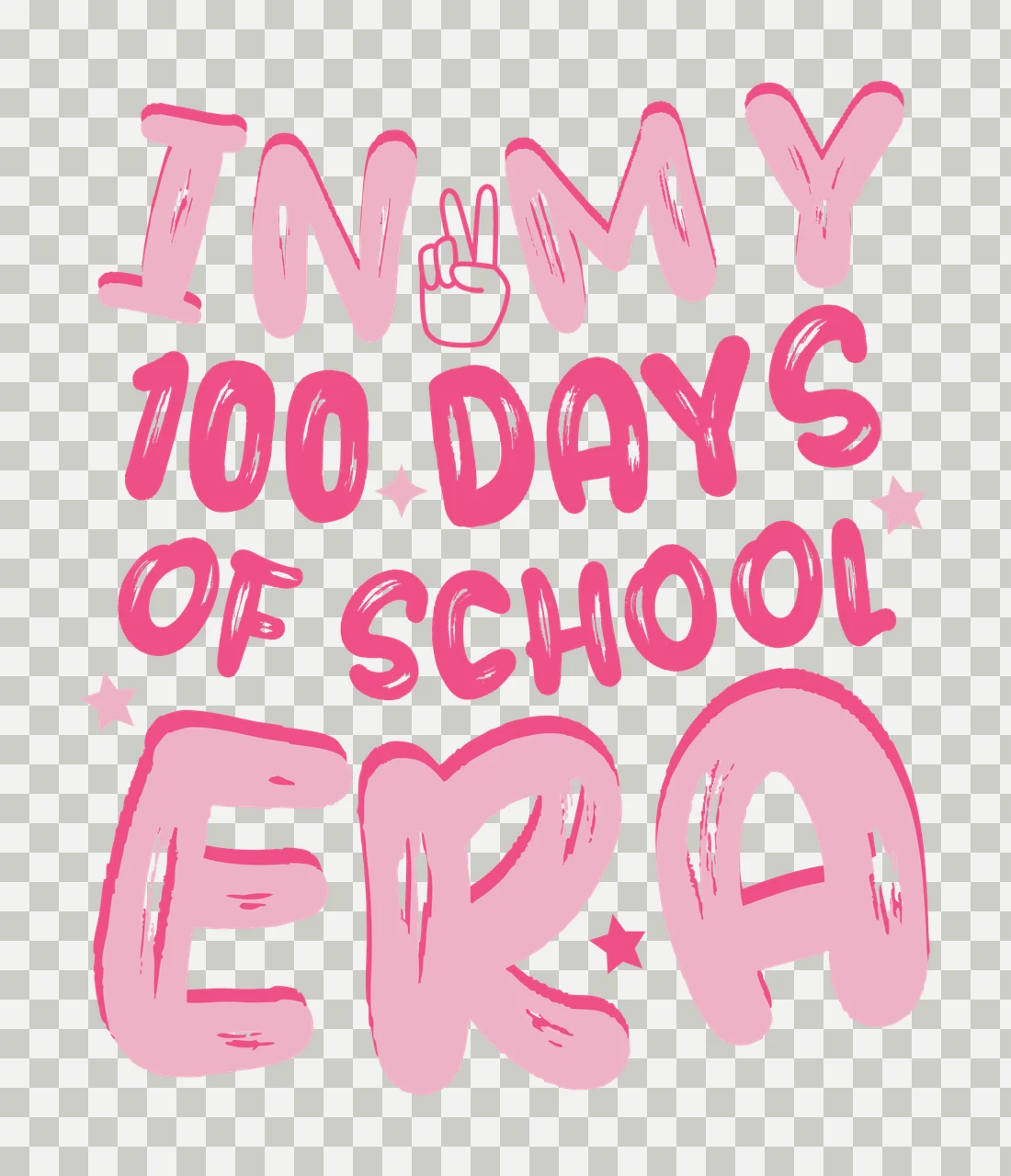 In My 100 Days Of School Era text and hand symbol stars graphic transparency and detail preview thumbnail