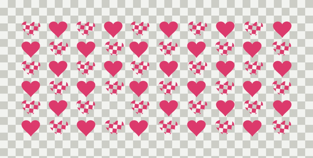 Can Glass Wrap Checkered And Plain Heart Grid hearts pattern transparency and detail preview thumbnail